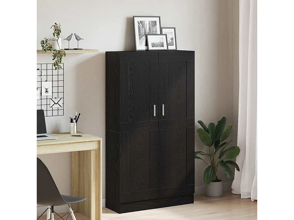 Meuble de Bibliothèque Chêne noir 82.5 x 30.5 x 150 cm