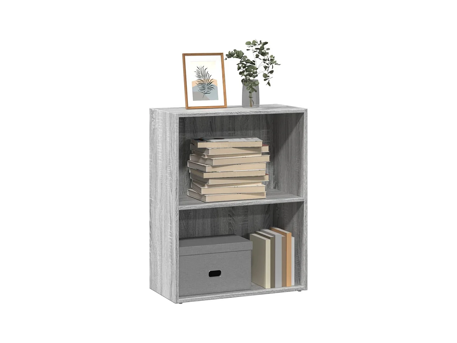 Estantería de madera de ingeniería gris Sonoma 60x30x77 cm