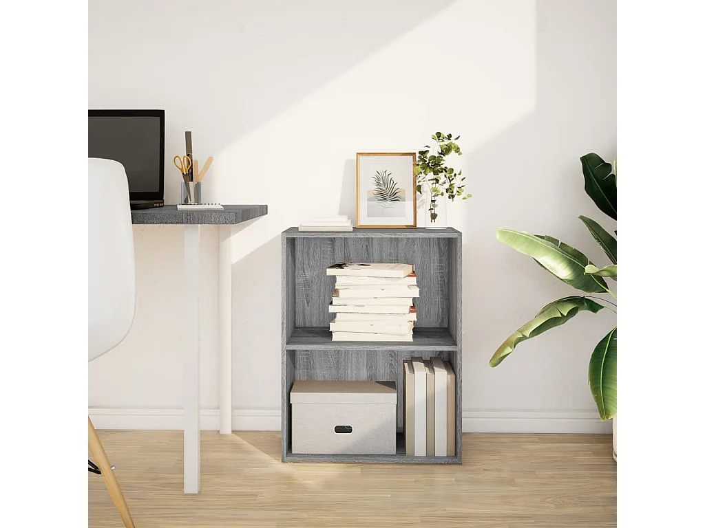 Estantería de madera de ingeniería gris Sonoma 60x30x77 cm