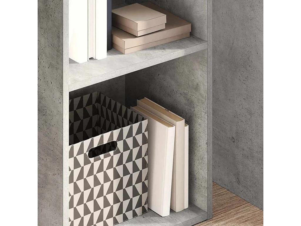 Bibliothèque gris béton 40x30x152 cm bois d'ingénierie