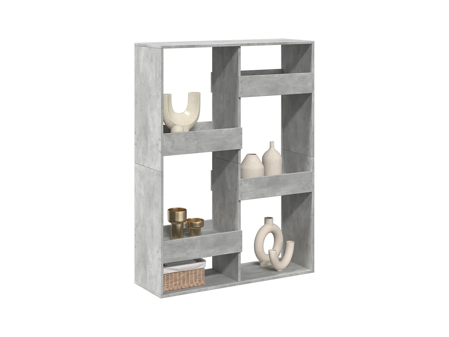 Bibliothèque / Cloison de séparation gris béton 100x33x135cm bois d'ingénierie