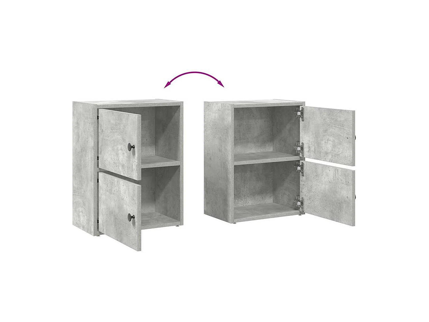 Bibliothèque gris béton 40x24x52 cm bois d'ingénierie