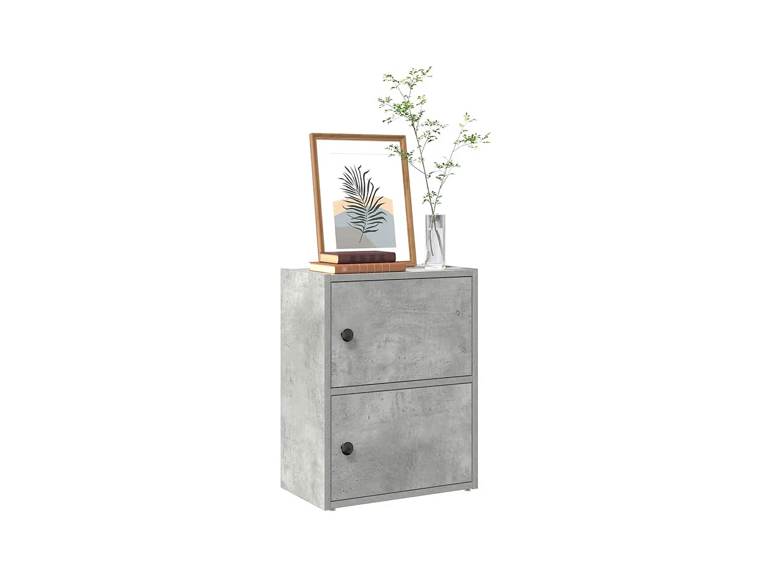 Estantería de madera de ingeniería gris hormigón 40x24x52 cm