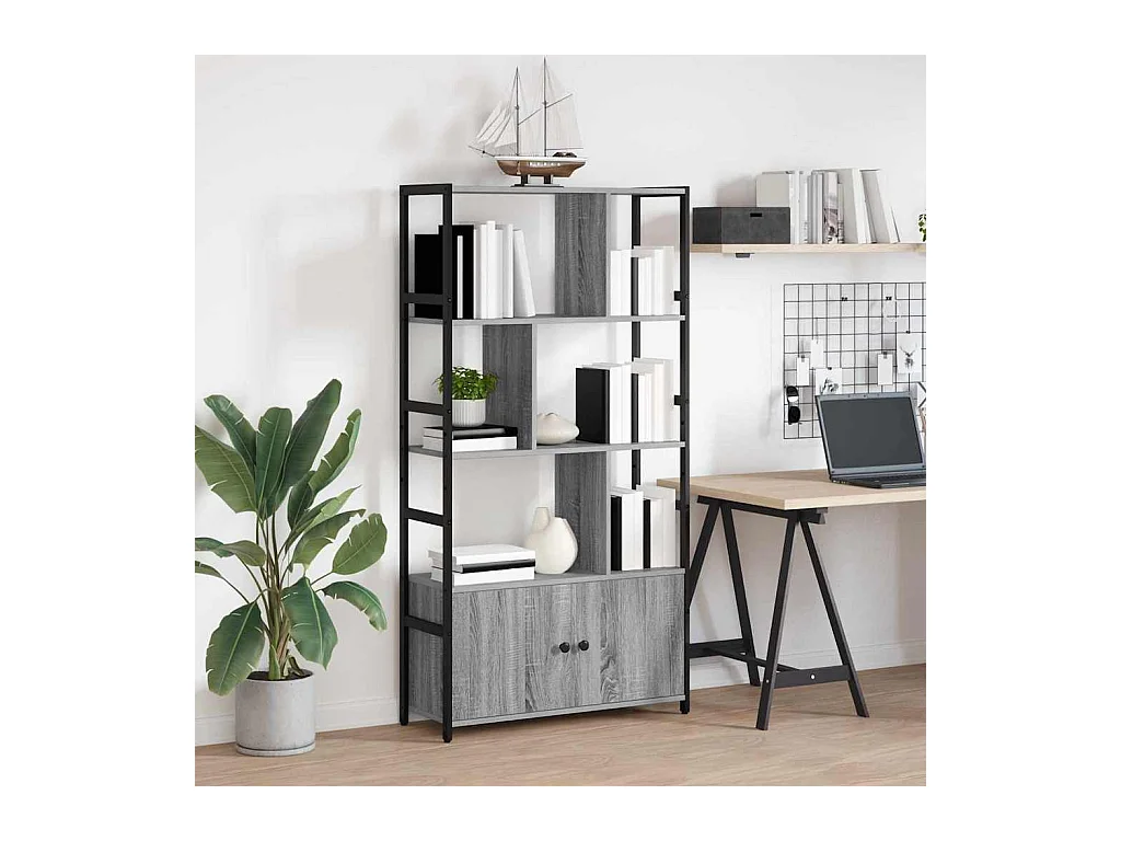 Bibliothèque Sonoma gris 80 x 30 x 155.5 cm Bois d'ingénierie