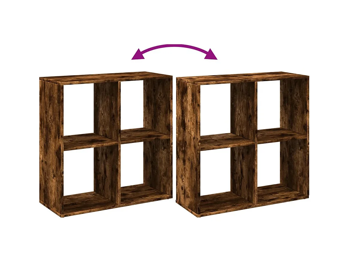 Bibliothèque séparatrice de pièce chêne fumé 69,5x29x69,5 cm