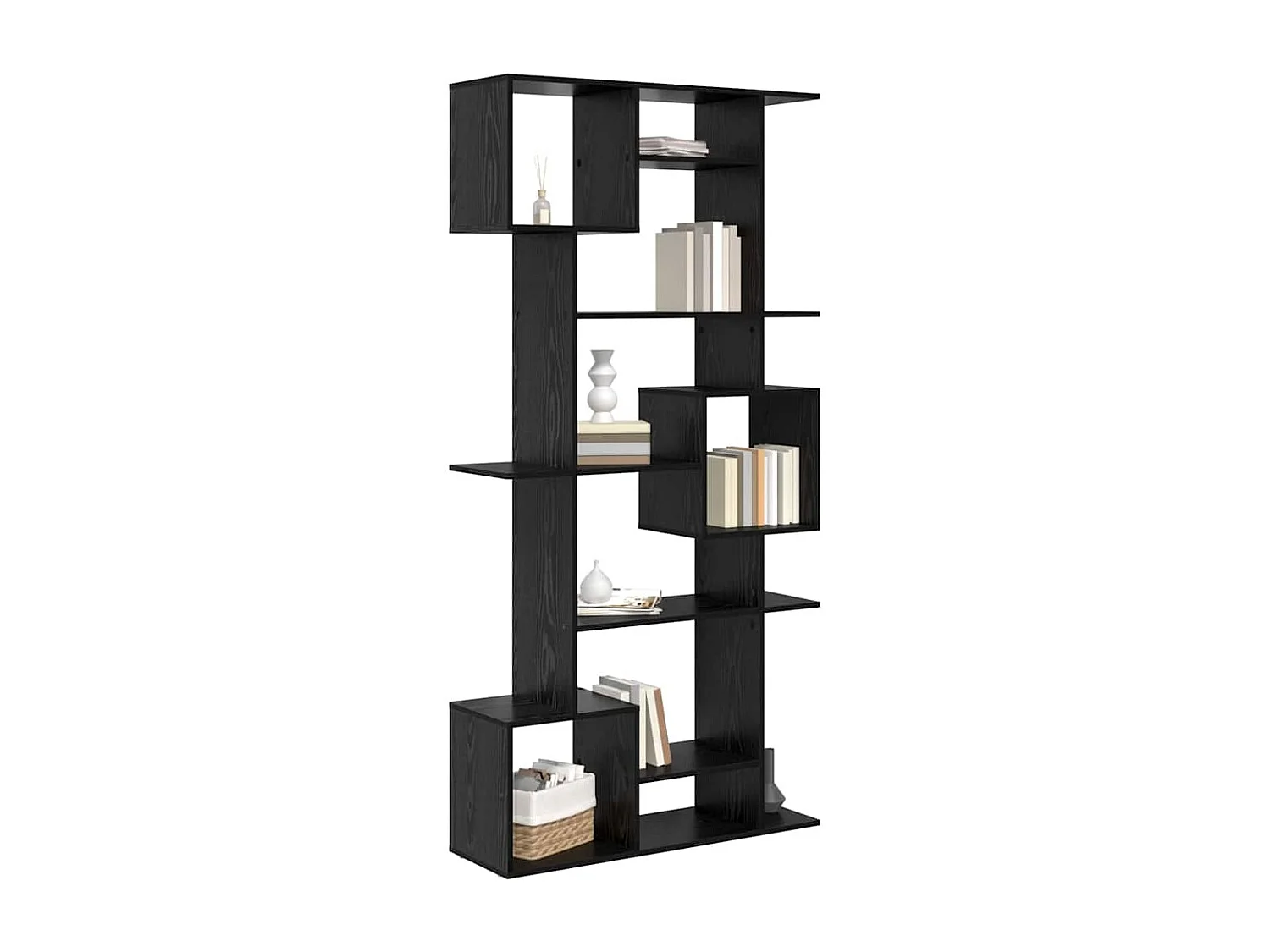 Gabinete de Livros Carvalho preto 92 x 29 x 188 cm