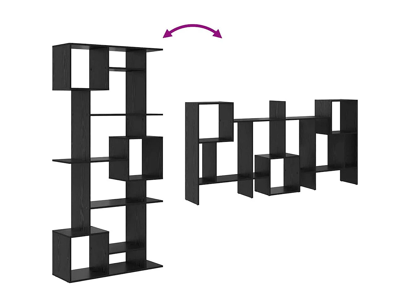 Gabinete de Livros Carvalho preto 92 x 29 x 188 cm