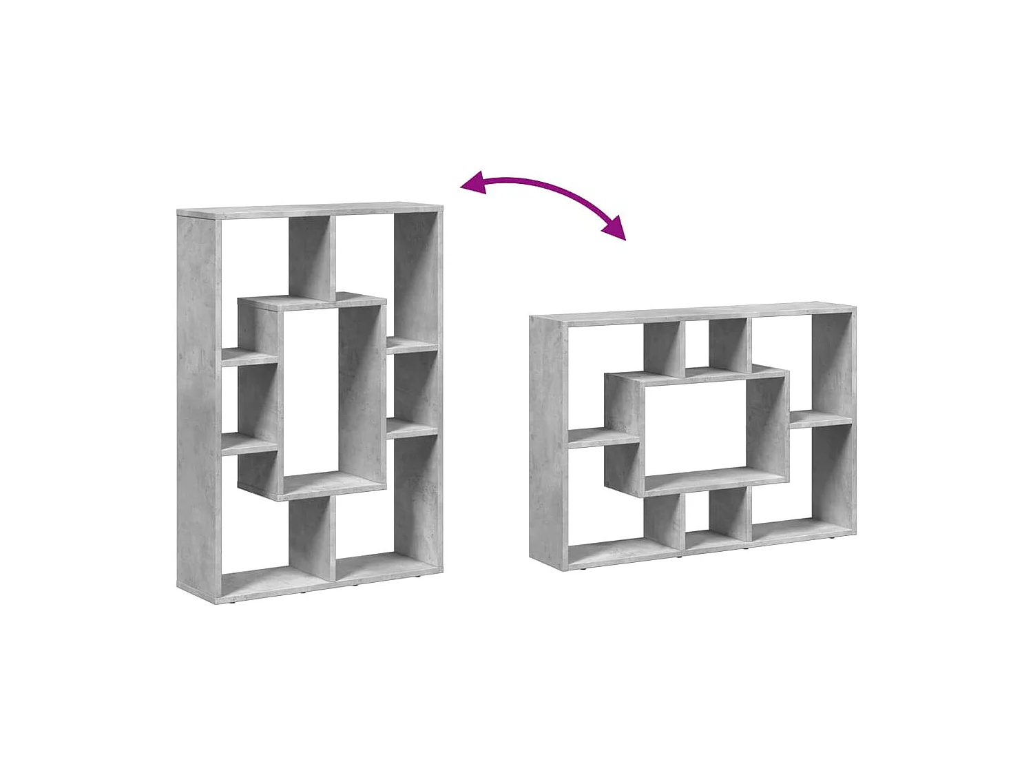 Estantería de madera de ingeniería gris hormigón 63x20x90 cm