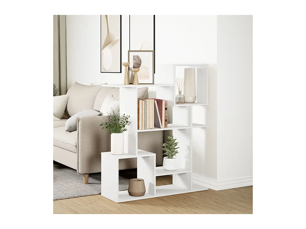 Bibliothèque séparatrice de pièce blanc 92x29x112 cm