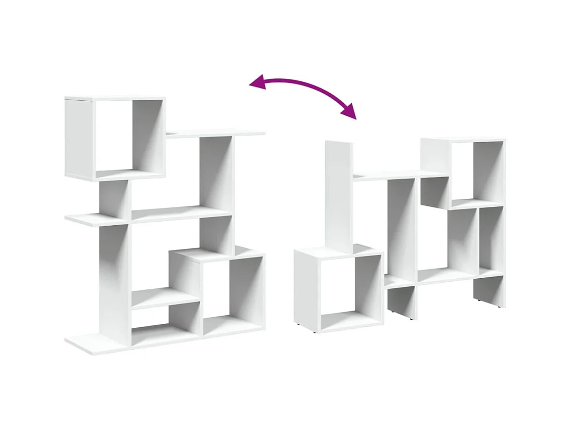 Bibliothèque séparatrice de pièce blanc 92x29x112 cm