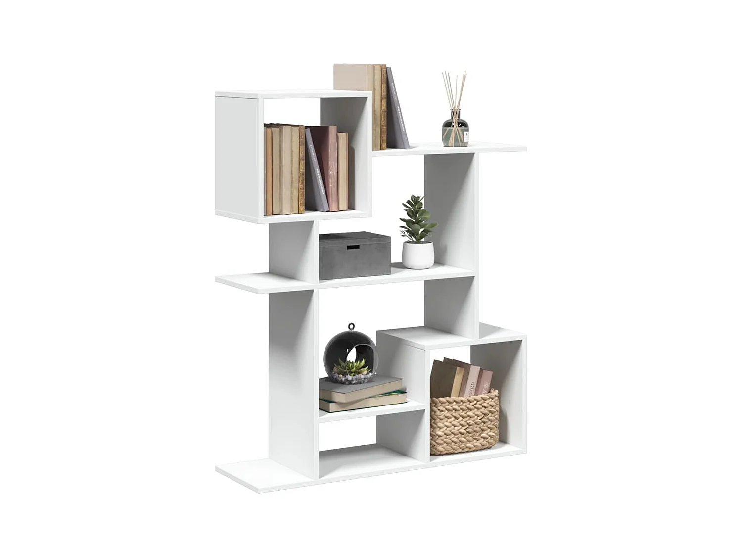 Kamerscherm / boekenkast 92x29x112 cm bewerkt hout wit