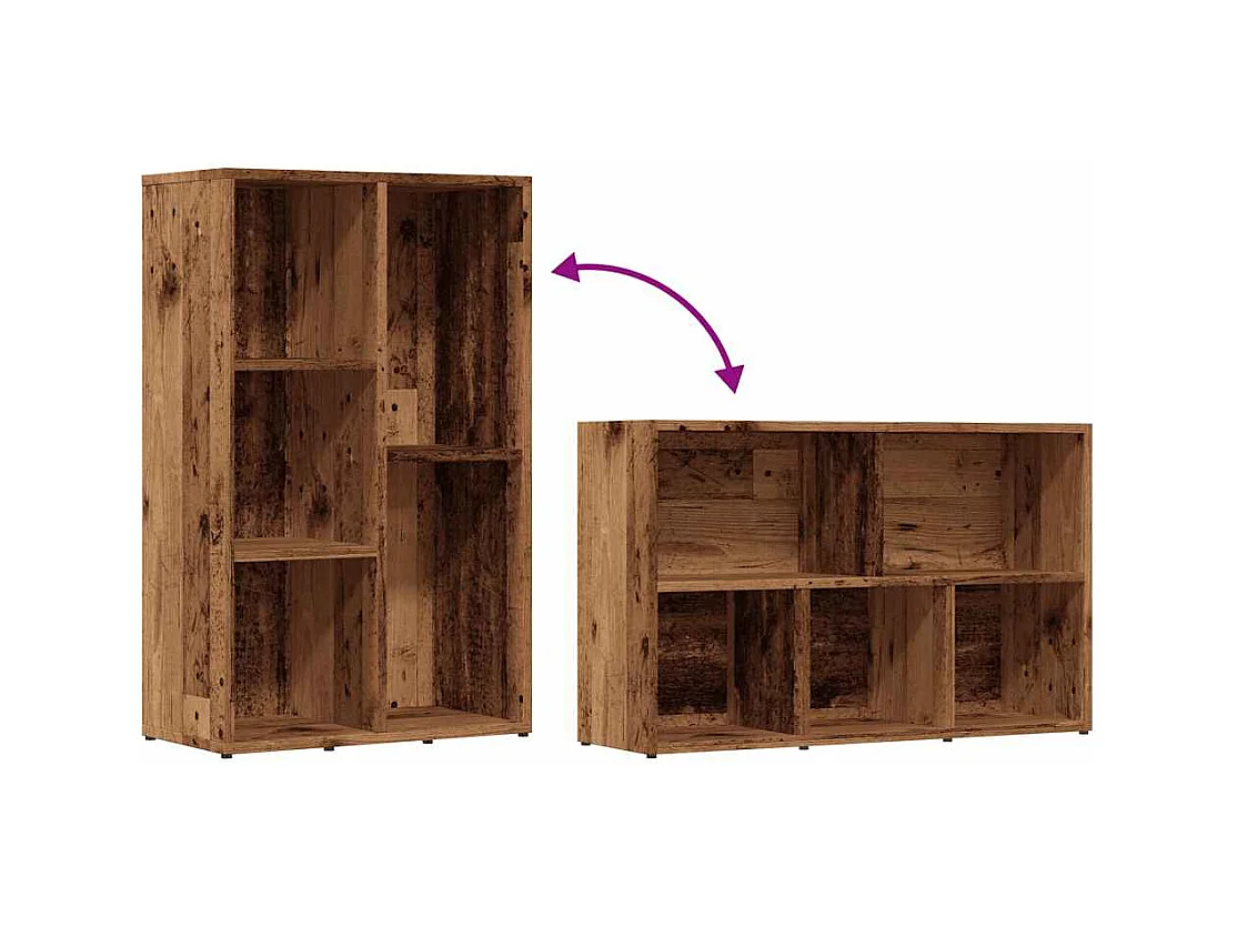 Bibliothèque vieux bois 50x25x80 cm bois d'ingénierie