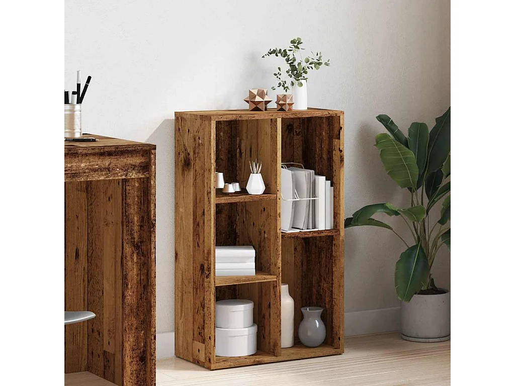 Bibliothèque vieux bois 50x25x80 cm bois d'ingénierie