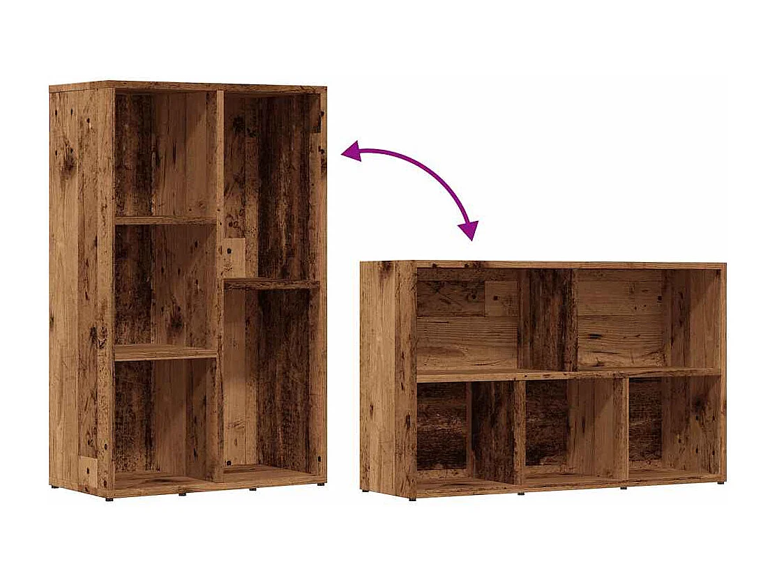 Bibliothèque vieux bois 50x25x80 cm bois d'ingénierie