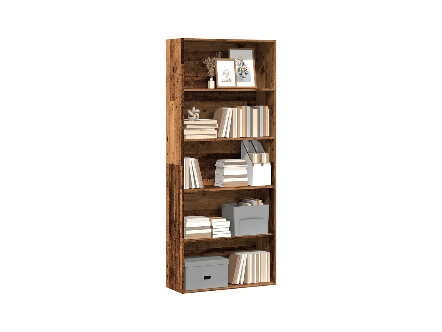 Bibliothèque vieux bois 80x30x189 cm bois d'ingénierie