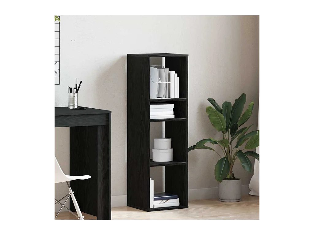 Bibliothèque noir 34x31x112 cm bois d'ingénierie