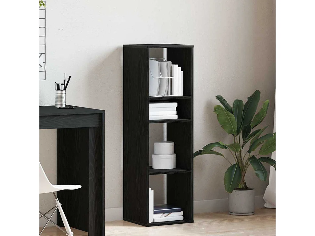 Bibliothèque noir 34x31x112 cm bois d'ingénierie