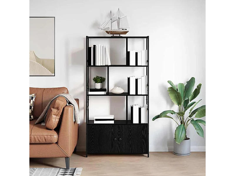 Bibliothèque Chêne noir 80 x 30 x 155.5 cm Bois d'ingénierie
