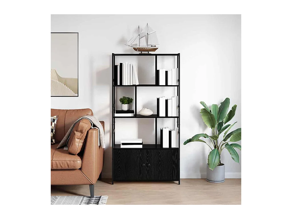 Bibliothèque Chêne noir 80 x 30 x 155.5 cm Bois d'ingénierie
