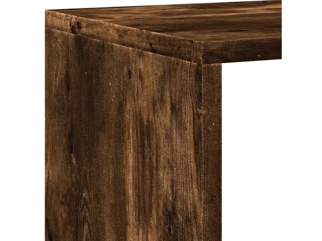 Bibliothèque chêne fumé 137,5x29x137,5 cm bois d'ingénierie