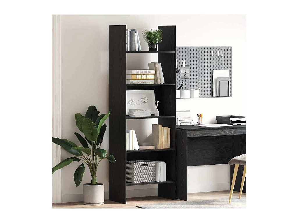 Bibliothèque Chêne noir 60 x 35 x 180 cm Bois d'ingénierie