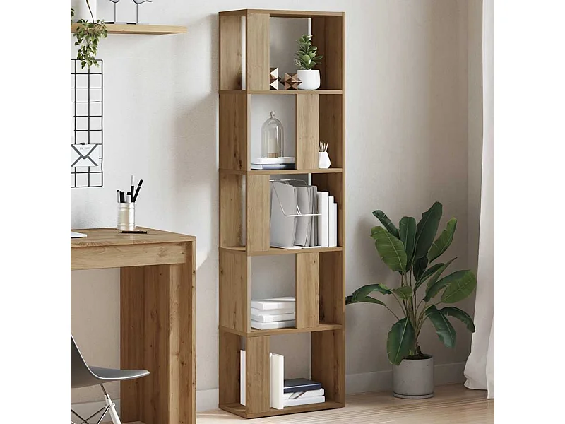 Bibliothèque chêne artisanal 45x24x159 cm bois d'ingénierie