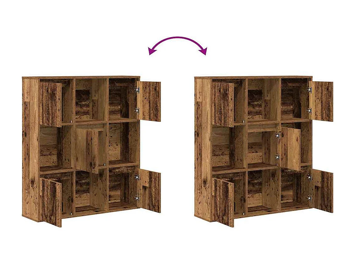 Bibliothèque vieux bois 89x24x101,5 cm bois d'ingénierie