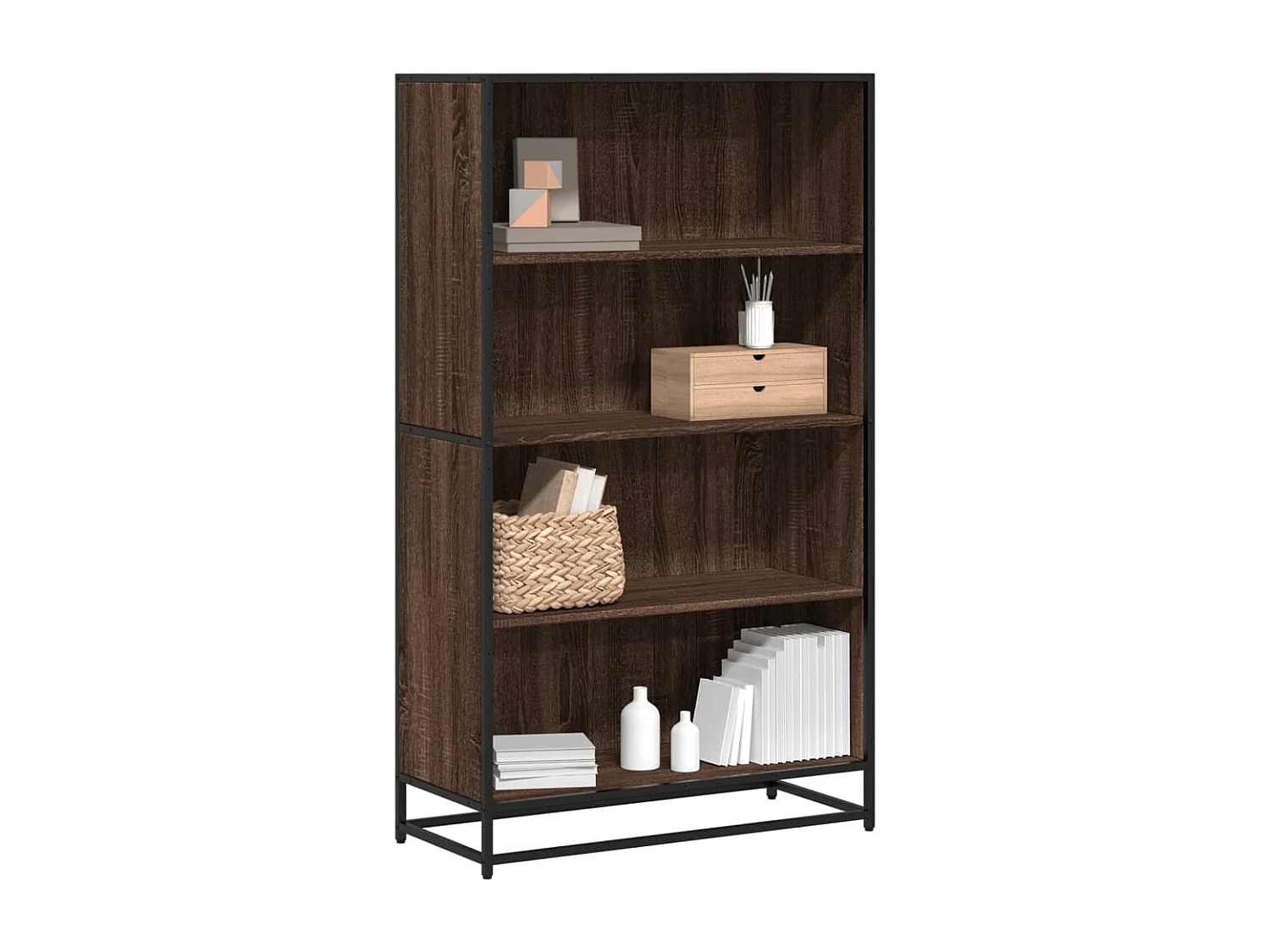 Bibliothèque chêne marron 80,5x35x139 cm bois d'ingénierie