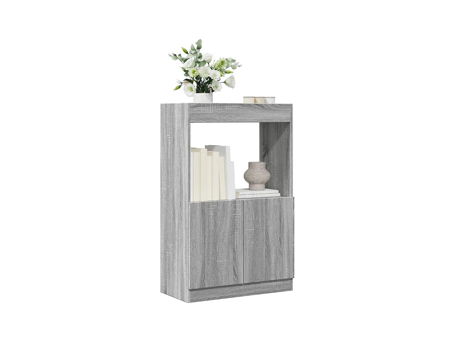 Aparador de madera de ingeniería gris Sonoma 63x33x100 cm
