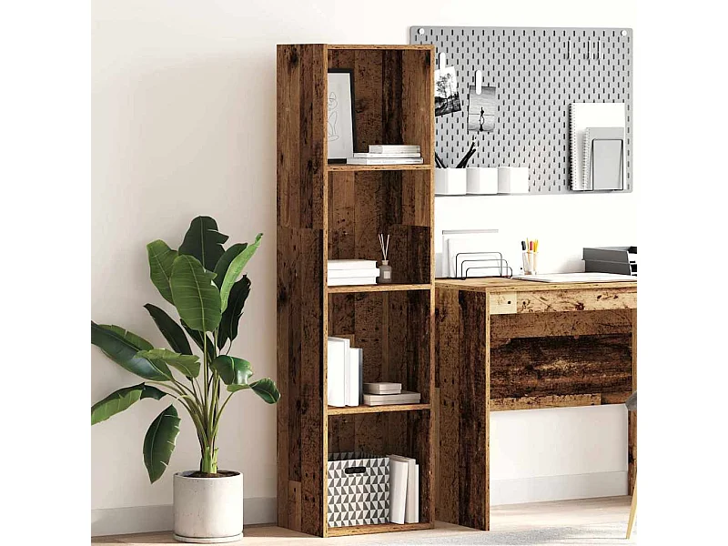 Bibliothèque vieux bois 40x30x152 cm bois d'ingénierie
