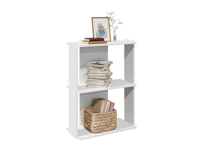 Bibliothèque à 3 niveaux blanc 60x30x80 cm bois d'ingénierie