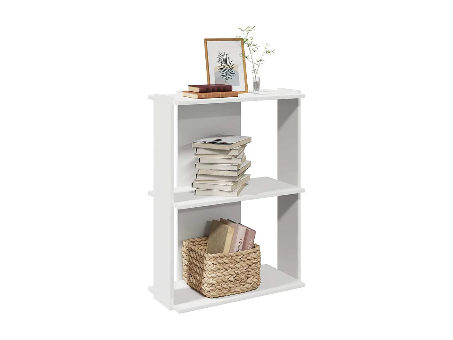 Bibliothèque à 3 niveaux blanc 60x30x80 cm bois d'ingénierie