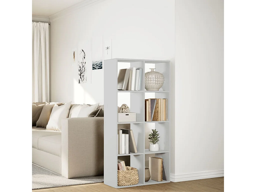 Bibliothèque séparatrice de pièce blanc 69,5x29x137,5 cm