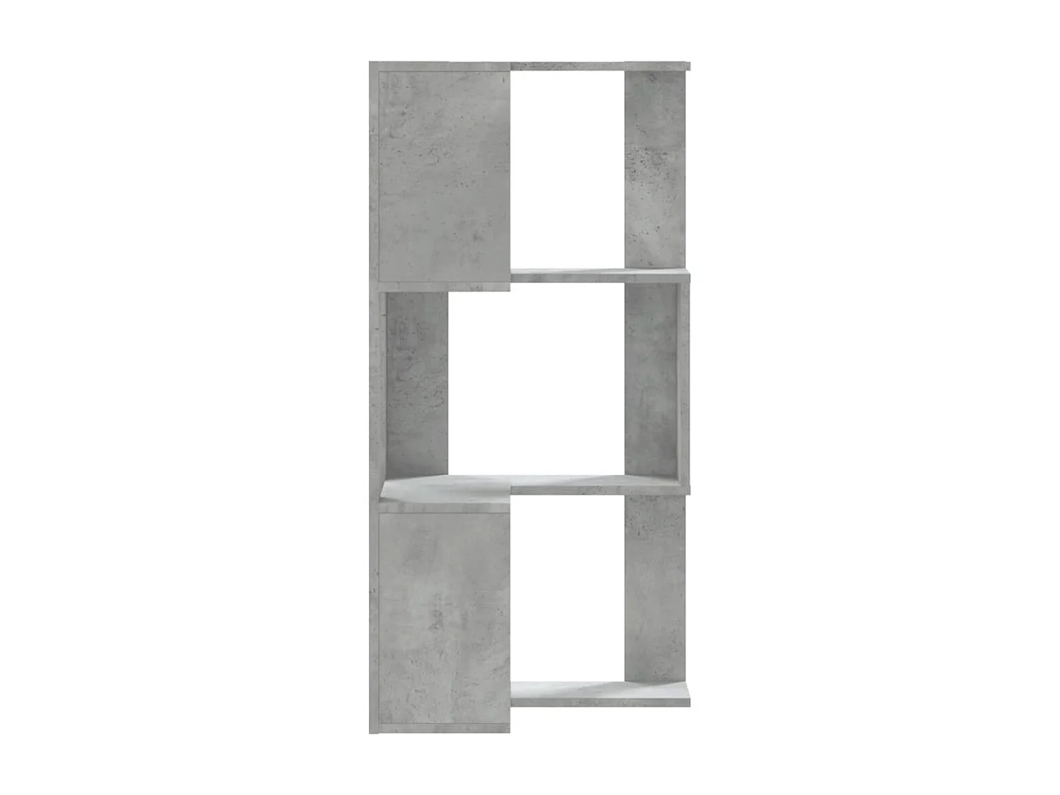 Bibliothèque d'angle à 3 niveaux gris béton bois d'ingénierie