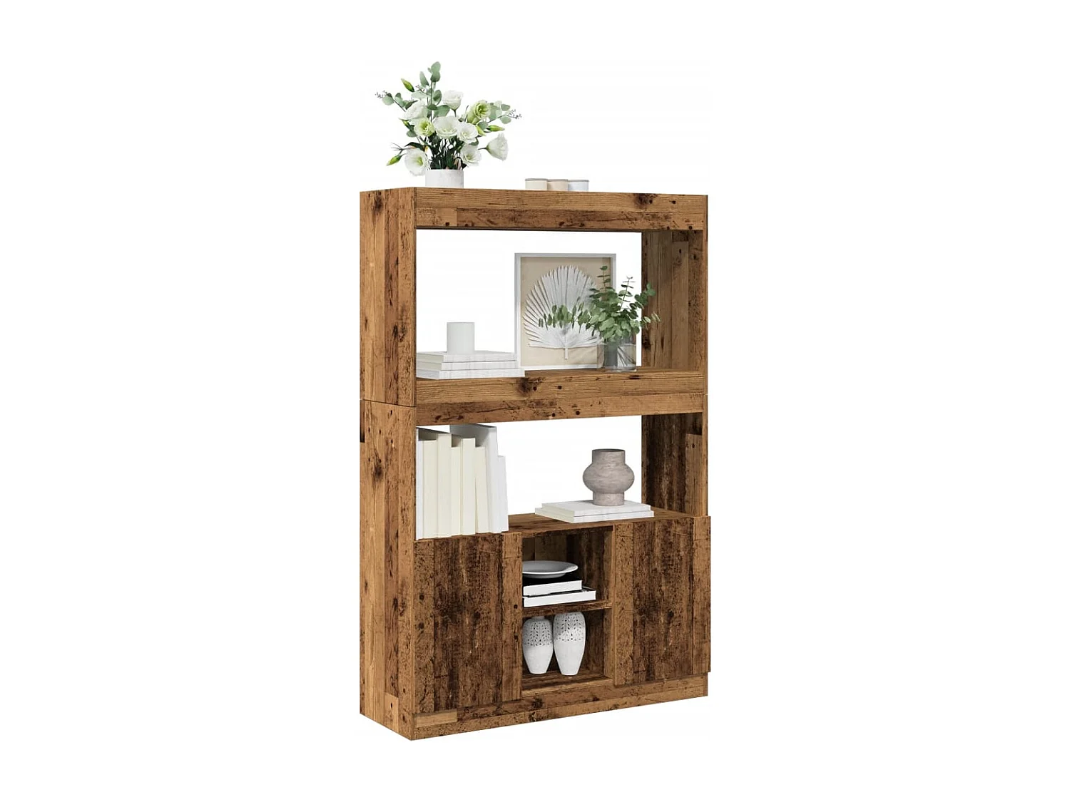 Bibliothèque vieux bois 92x33x140 cm bois d'ingénierie