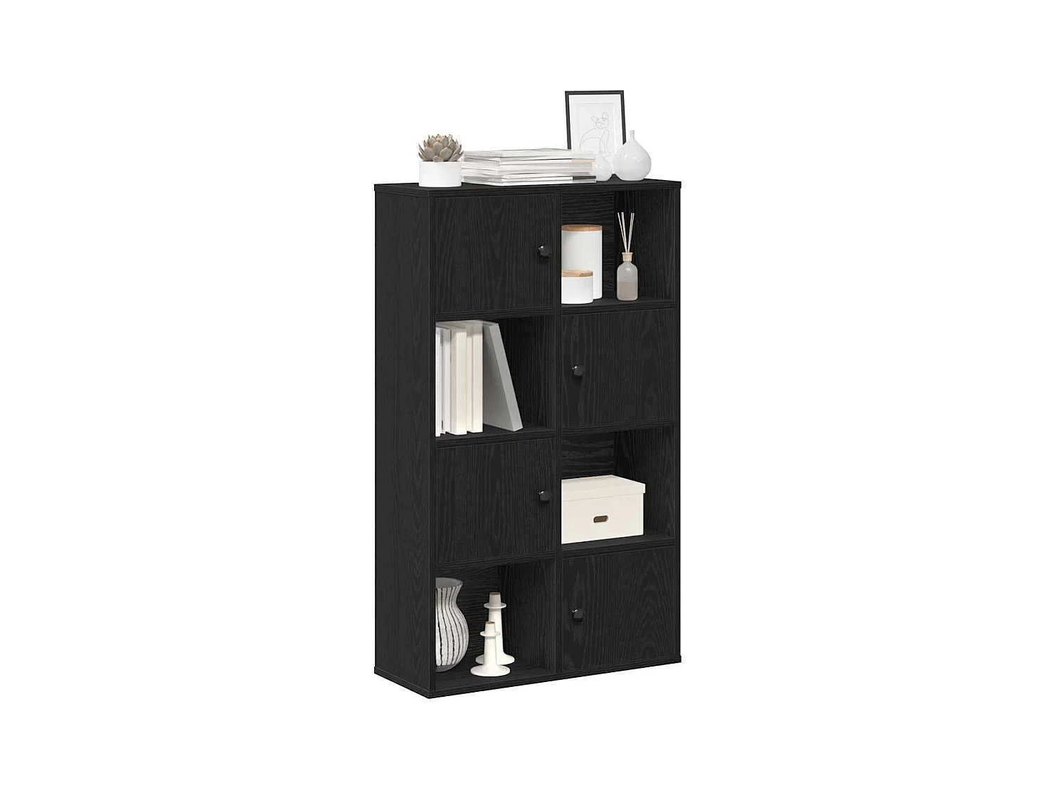 Estantería de madera de ingeniería roble negro 60x24x101,5 cm