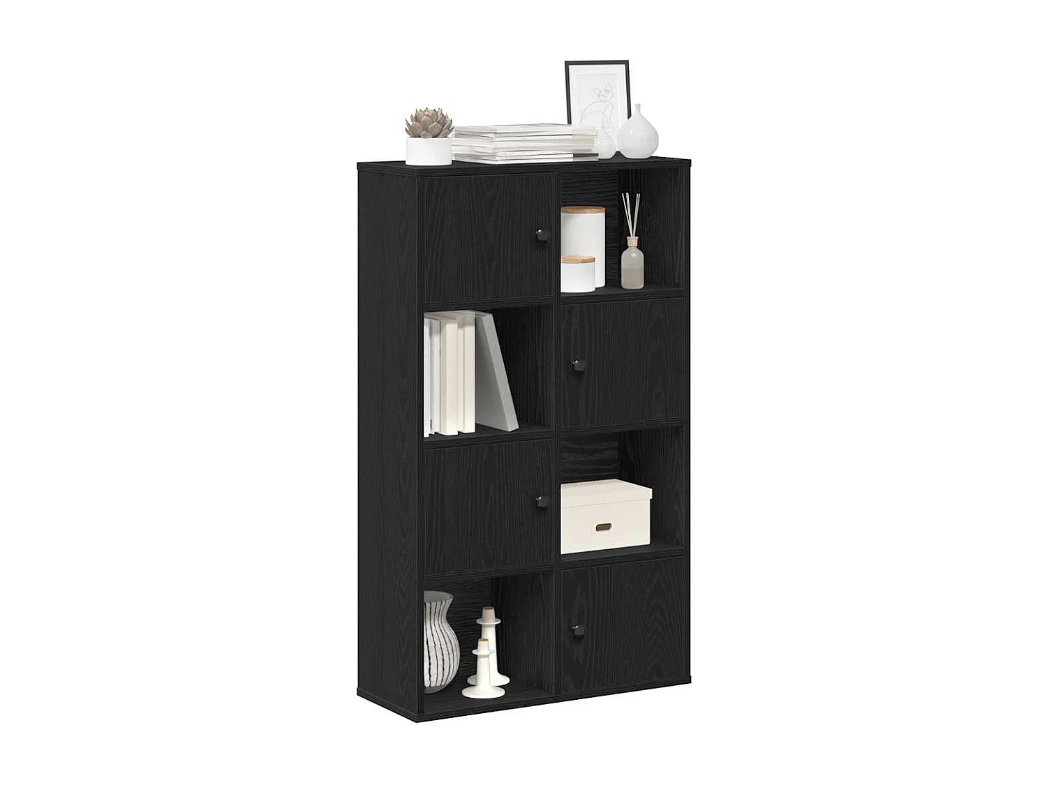 Bibliothèque chêne noir 60x24x101,5 cm bois d'ingénierie