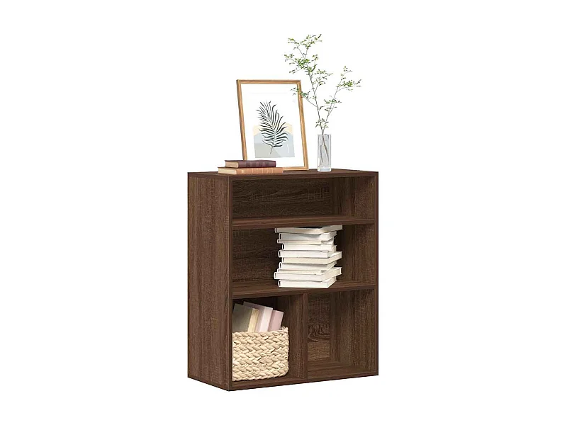Bibliothèque chêne marron 60x30x71,5 cm bois d'ingénierie