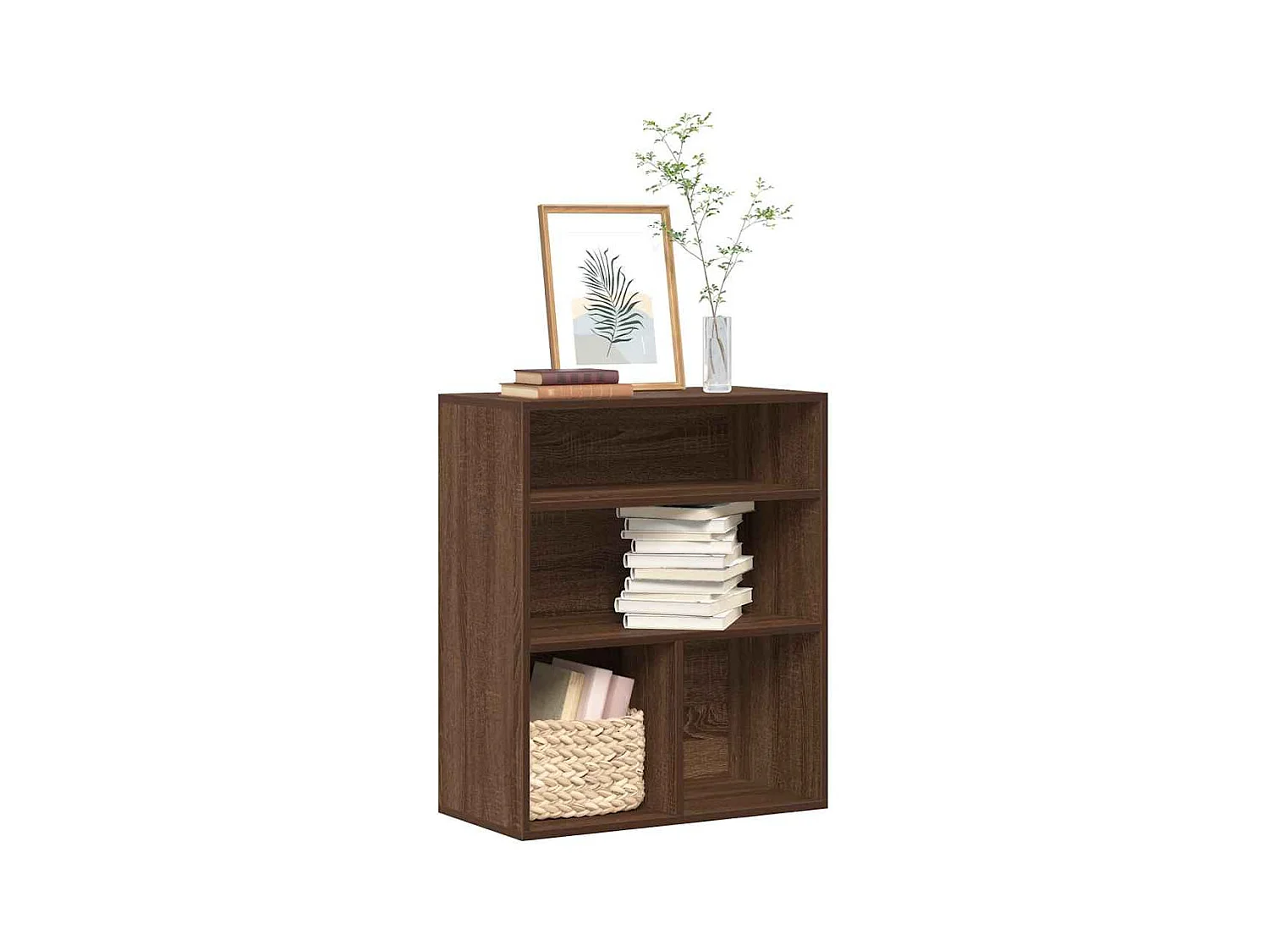 Bibliothèque chêne marron 60x30x71,5 cm bois d'ingénierie