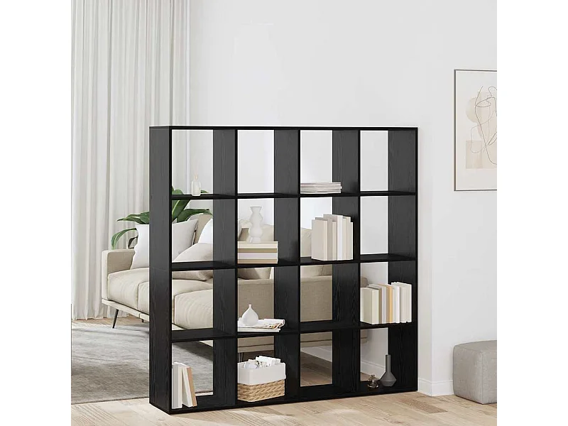 Gabinete de Livros Carvalho preto 137,5 x 29 x 137,5 cm