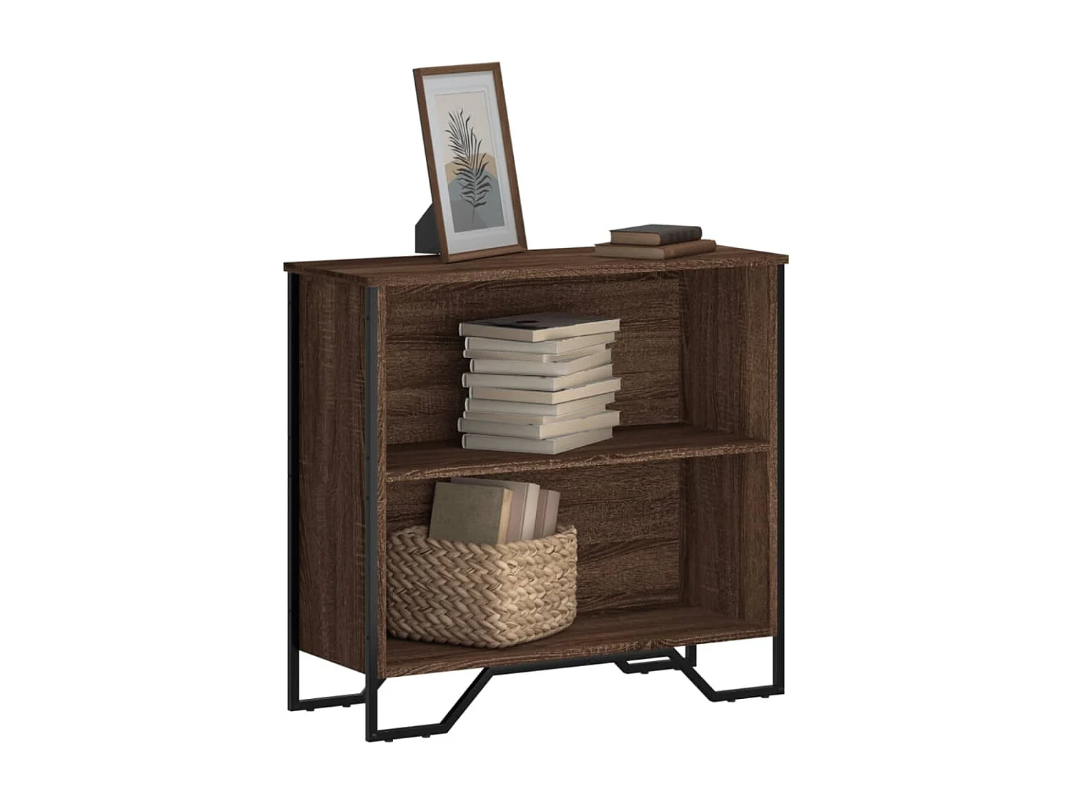 Bibliothèque chêne marron 80x31x74,5 cm bois d'ingénierie