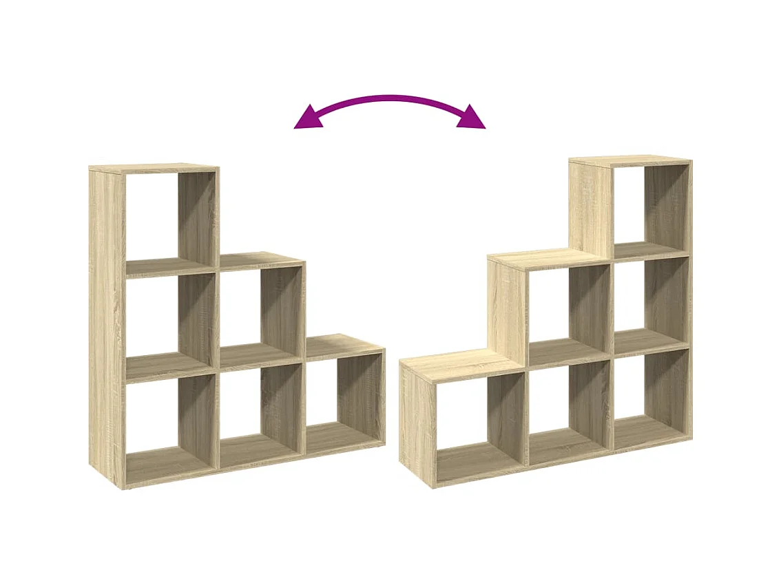 Bibliothèque séparatrice de pièce 3 niveaux chêne sonoma 99x29x99 cm