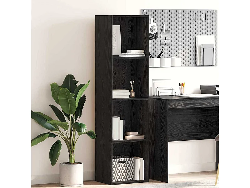 Boekenkast Zwart eiken 40 x 30 x 152 cm Bewerkt hout