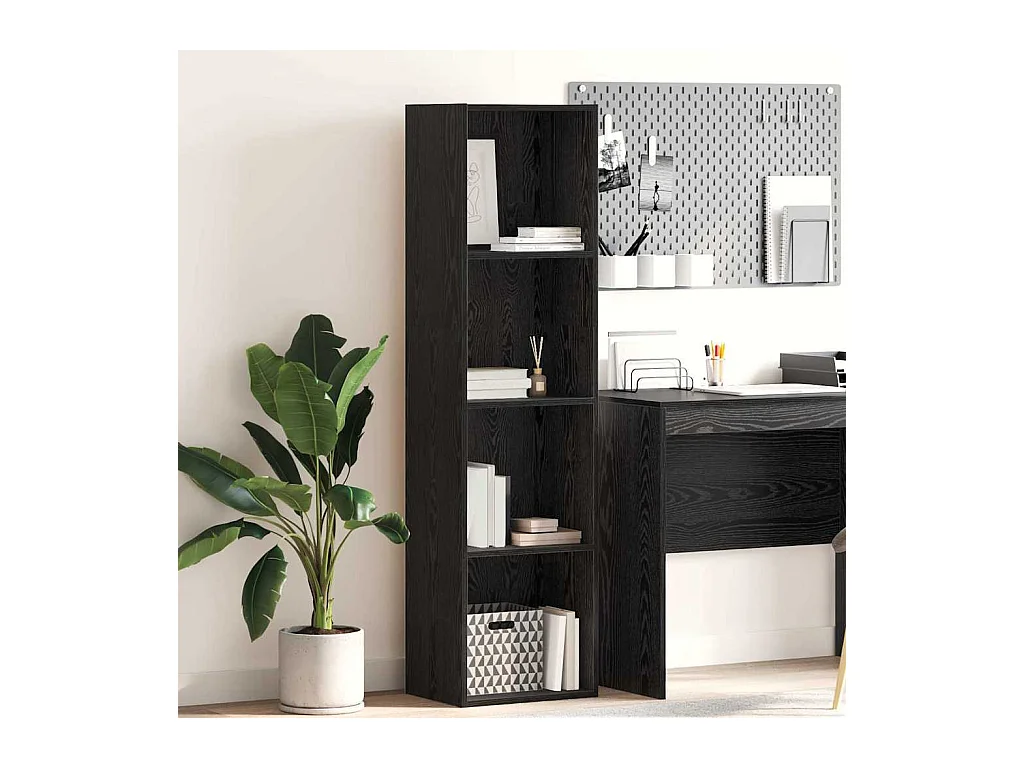 Boekenkast Zwart eiken 40 x 30 x 152 cm Bewerkt hout