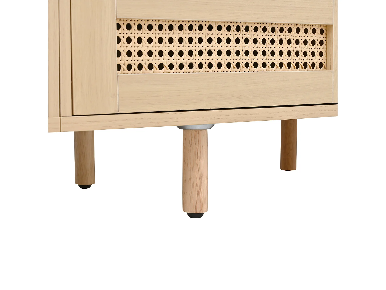 Mobile TV 170x40x40 cm - con 2 cassetti in rattan - 2 ante scorrevoli - MDF - Naturale