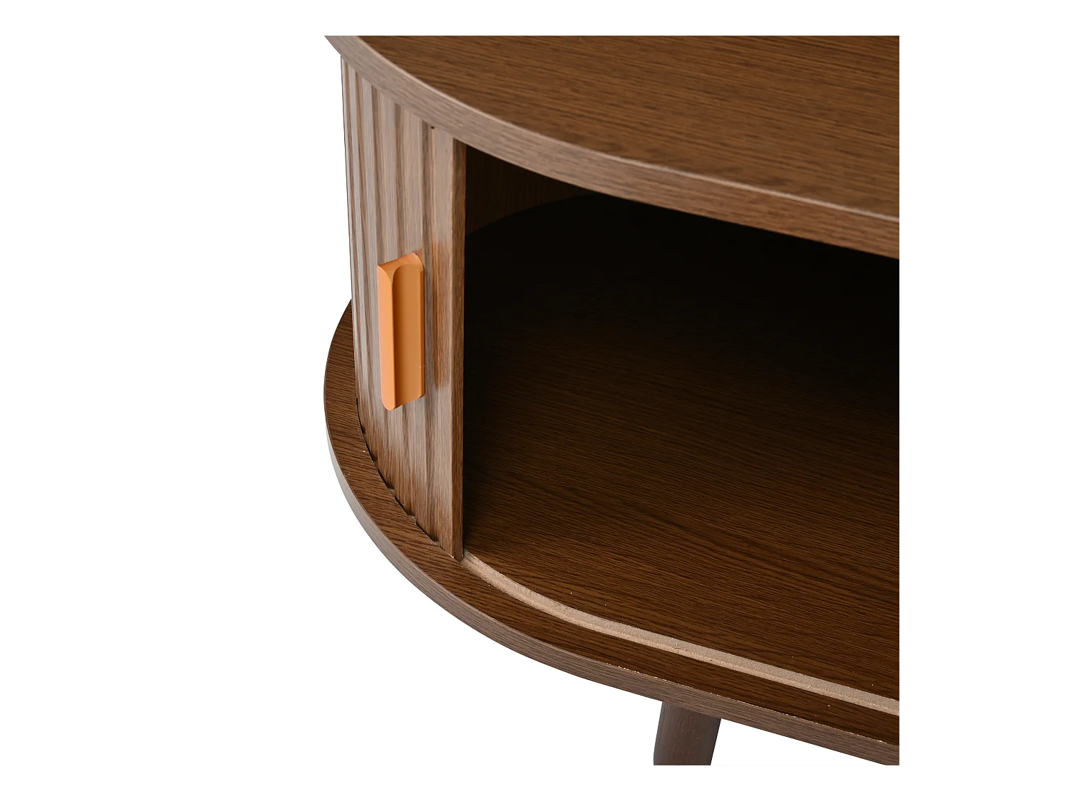 Meuble TV 170x40x40cm - avec 2 tiroirs en rotin - 2 portes coulissantes - MDF - Marron