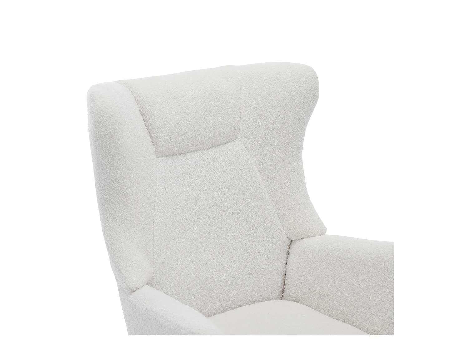 Fauteuil à bascule 69x87x98 cm - avec repose-pieds et dossier haut - Bascule 30° - Coussins amovibles - Blanc