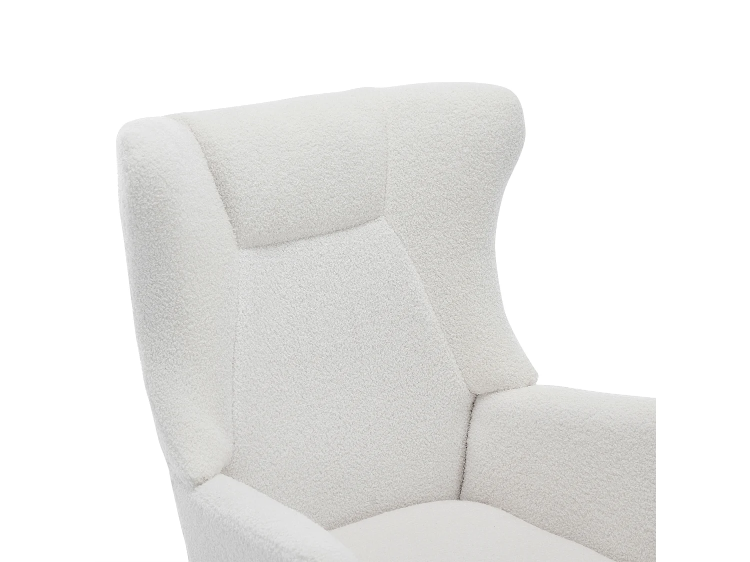 Schaukelstuhl 69x87x98 cm - mit Fußstütze und hoher Rückenlehne - 30° Schwingwinkel - Abnehmbare Kissen - Weiß