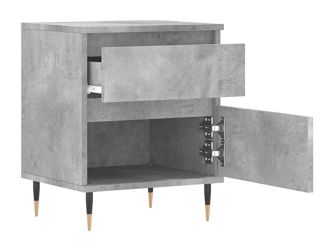 Bastiaan  Tables de chevet 2 pcs gris béton 40x35x50 cm bois d’ingénierie