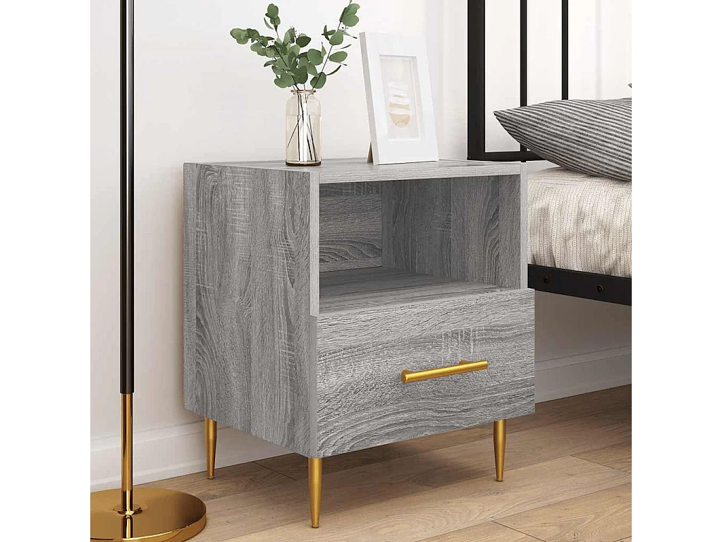 Marindor  Tables de chevet 2 pcs sonoma gris 40x35x47,5 cm